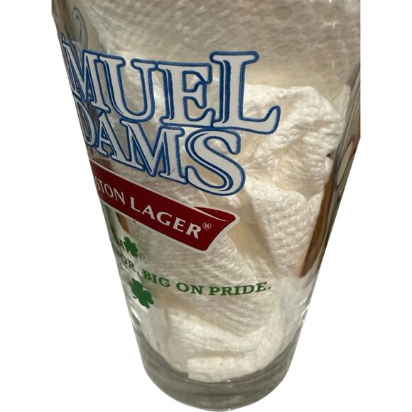 Samuel Adams Boston Lager Perfect Pint 3 Leaf Clover Beer Glass - Picture 7 of 9